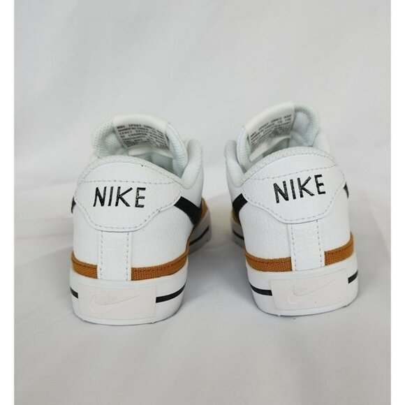 6 WOMEN'S NIKE COURT LEGACY WHITE / BLACK OCHRED DH3161-100 SNEAKERS - Picture 7 of 10
